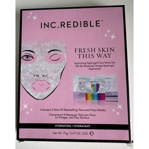 INC.redible Fresh Skin This Way‎ Hydrogel Hydrating Gel Face Masks Includes 3 Ct